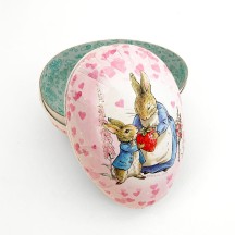 4-1/2" Peter Rabbit Strawberry Papier Mache Easter Egg Container ~ Germany